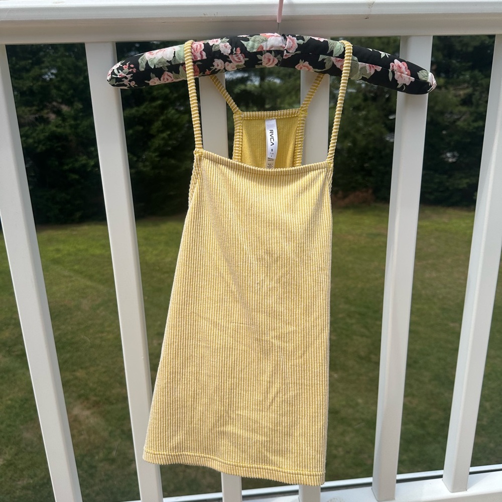 Yellow Ribbed Tank Top